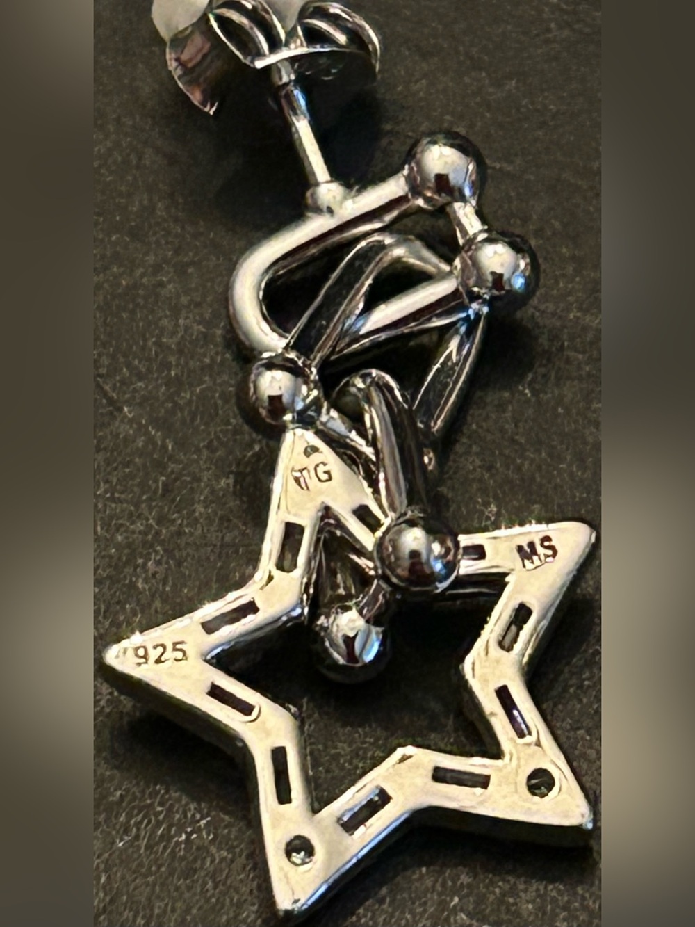 2.00CTW Moissanite 925 Sterling Silver Star ⭐️ Dangle Drop Push Back Earrings - Picture 9 of 11